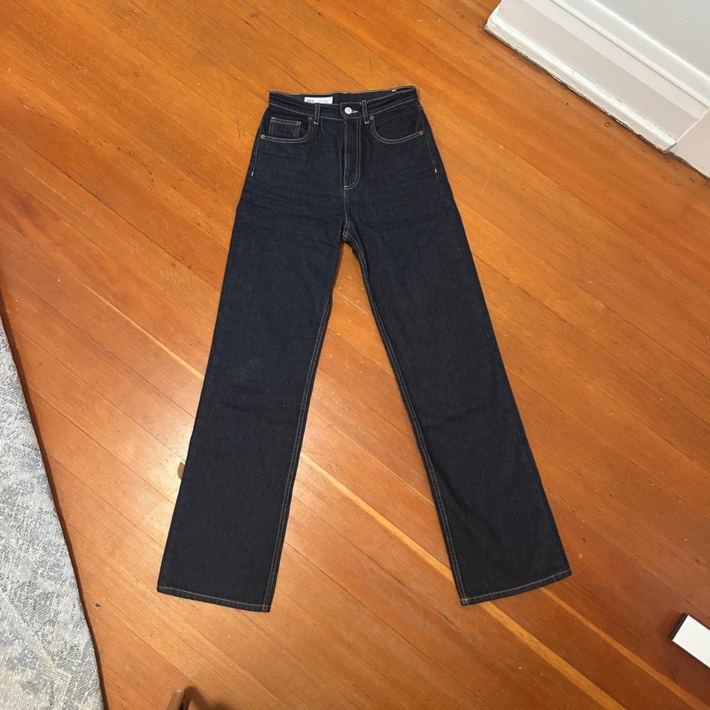 Zara High Rise Women Jeans - Dark Blue